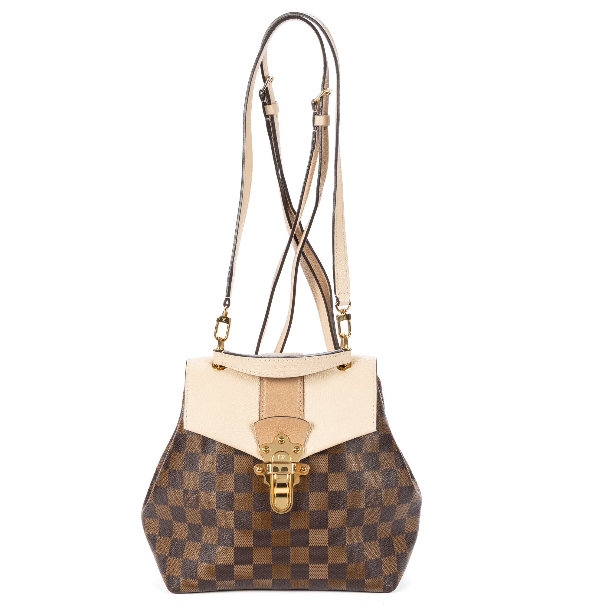 Backpack Clapton Backpack Beige Damier Ebene – BrandCo Paris