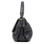 Shoulder Bag Braided Flap Shoulder Bag Black Grained Leather