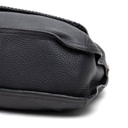 Shoulder Bag Braided Flap Shoulder Bag Black Grained Leather