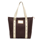 Shoulder Bag Antigua Cabas MM Brown Woven Canvas