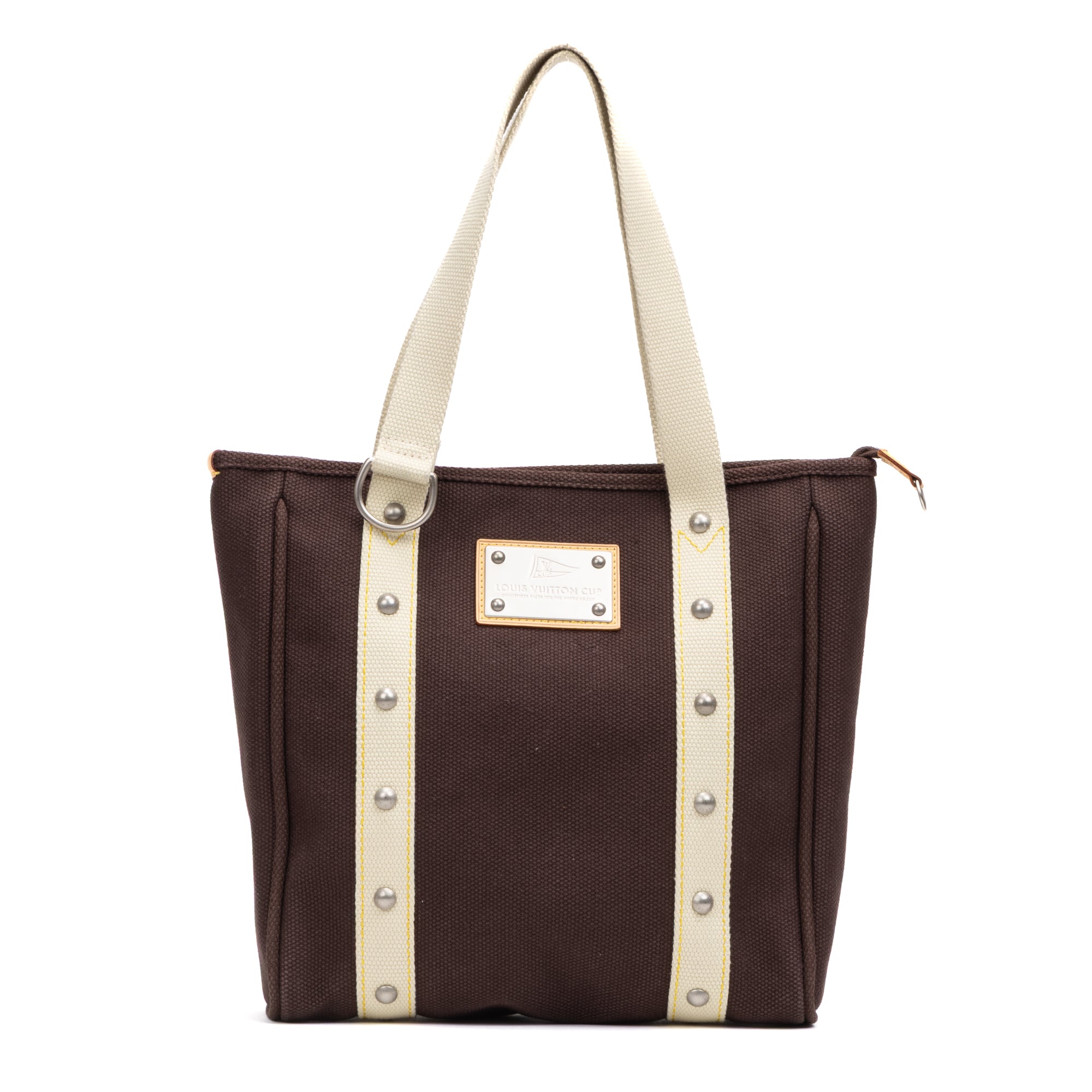 Shoulder Bag Antigua Cabas MM Brown Woven Canvas