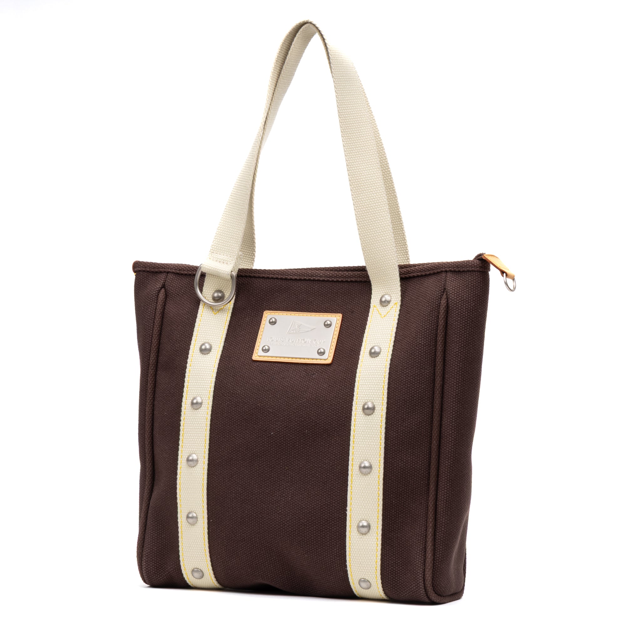 Shoulder Bag Antigua Cabas MM Brown Woven Canvas