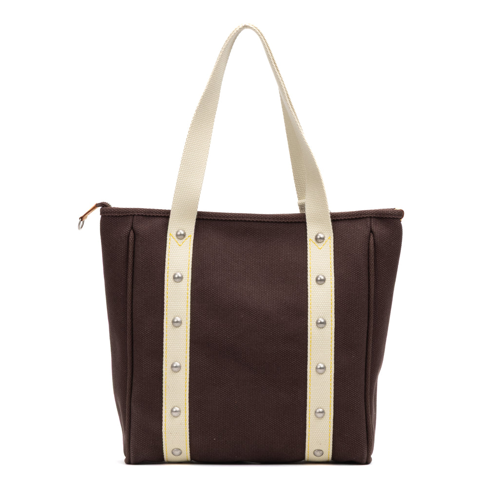 Shoulder Bag Antigua Cabas MM Brown Woven Canvas
