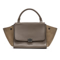 Shoulder Bag Trapeze MM Taupe Grained/Suede Leather