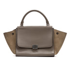 Shoulder Bag Trapeze MM Taupe Grained/Suede Leather