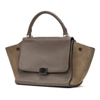 Shoulder Bag Trapeze MM Taupe Grained/Suede Leather