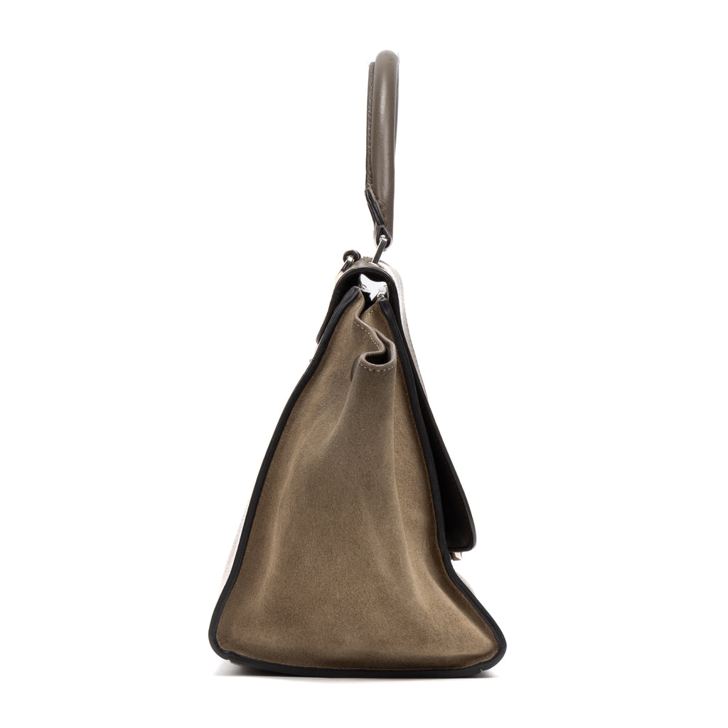 Shoulder Bag Trapeze MM Taupe Grained/Suede Leather