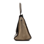 Shoulder Bag Trapeze MM Taupe Grained/Suede Leather