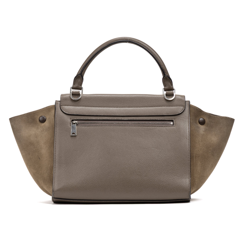 Shoulder Bag Trapeze MM Taupe Grained/Suede Leather
