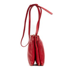 Shoulder Bag Crossbody Trio Tote Red Smooth Leather