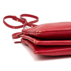 Shoulder Bag Crossbody Trio Tote Red Smooth Leather