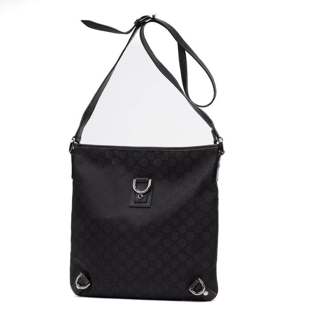 Shoulder Bag Abbey Crossbody Black Monogrammed Nylon Canvas