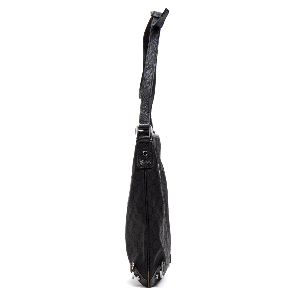 Shoulder Bag Abbey Crossbody Black Monogrammed Nylon Canvas