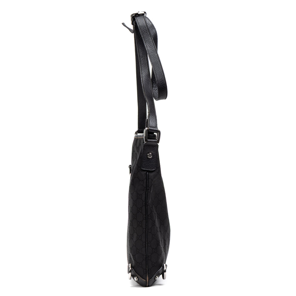 Shoulder Bag Abbey Crossbody Black Monogrammed Nylon Canvas