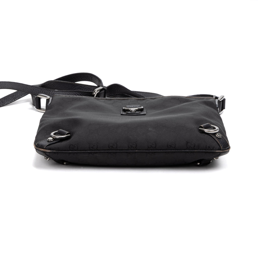 Shoulder Bag Abbey Crossbody Black Monogrammed Nylon Canvas