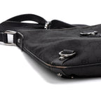 Shoulder Bag Abbey Crossbody Black Monogrammed Nylon Canvas