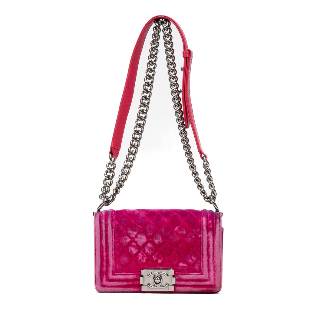 Shoulder Bag Boy PM Pink Velvet Canvas