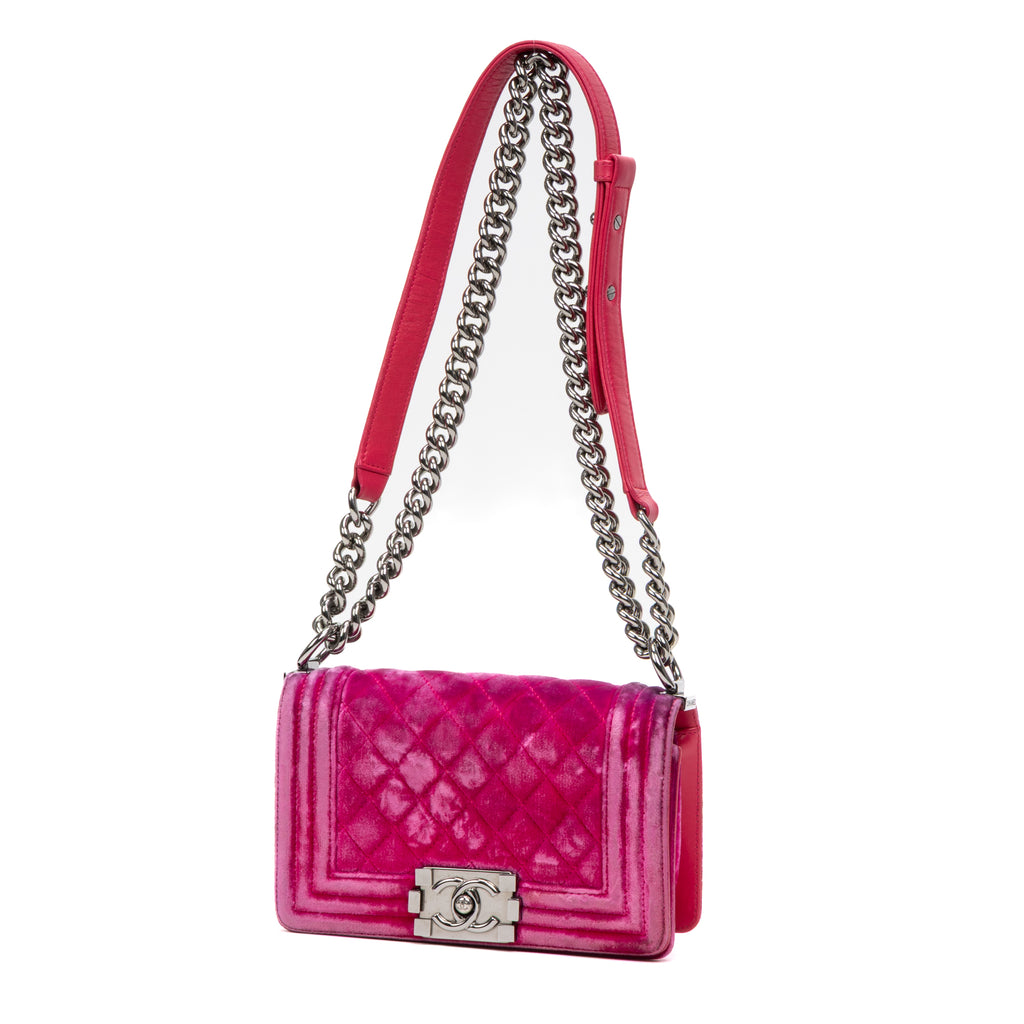 Shoulder Bag Boy PM Pink Velvet Canvas