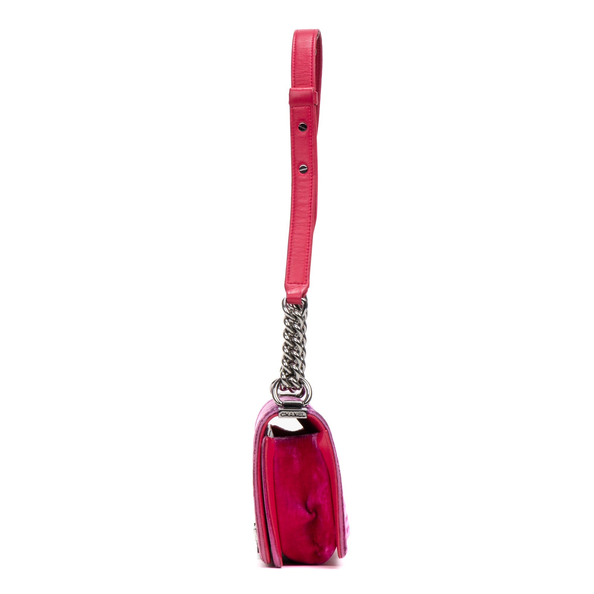 Shoulder Bag Boy PM Pink Velvet Canvas