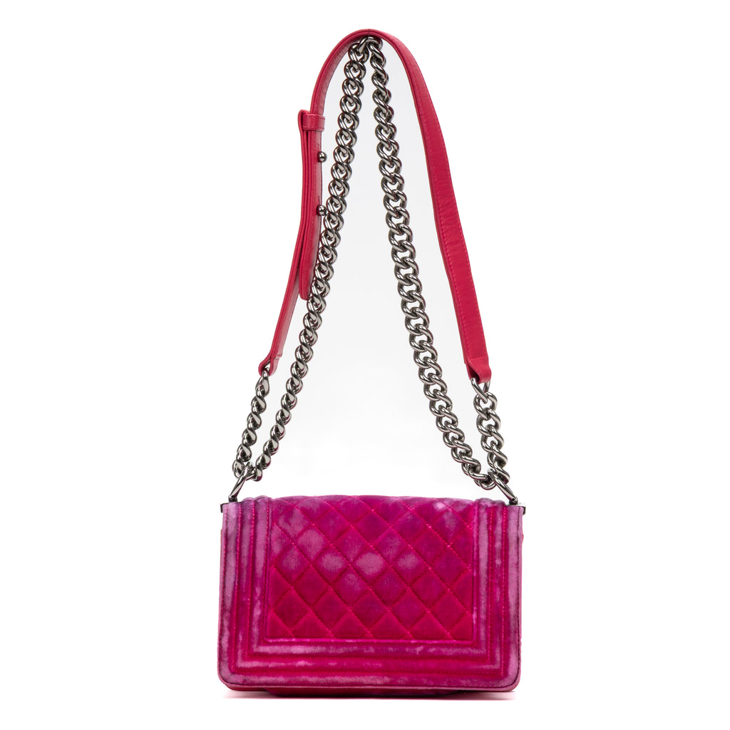 Shoulder Bag Boy PM Pink Velvet Canvas