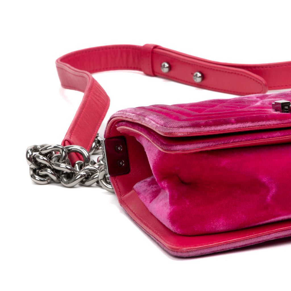 Shoulder Bag Boy PM Pink Velvet Canvas