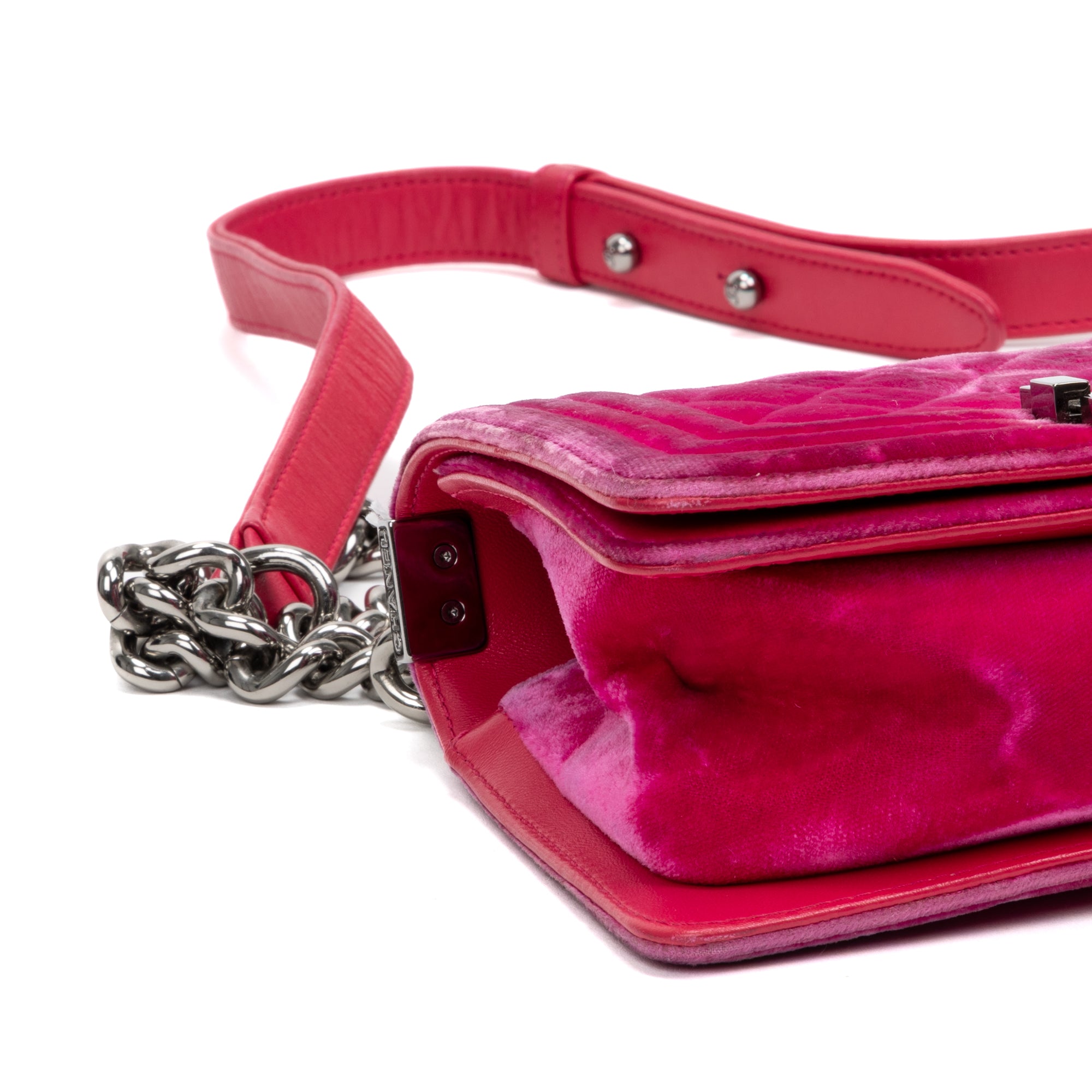 Shoulder Bag Boy PM Pink Velvet Canvas
