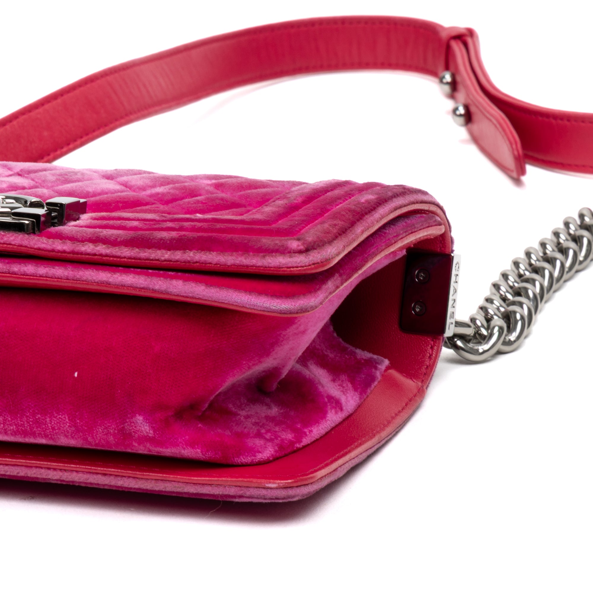 Shoulder Bag Boy PM Pink Velvet Canvas