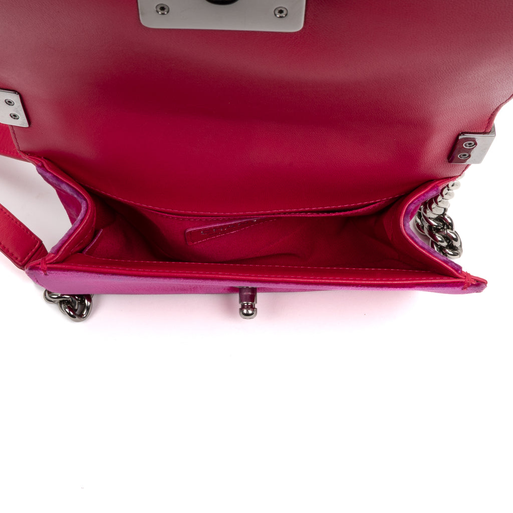 Shoulder Bag Boy PM Pink Velvet Canvas