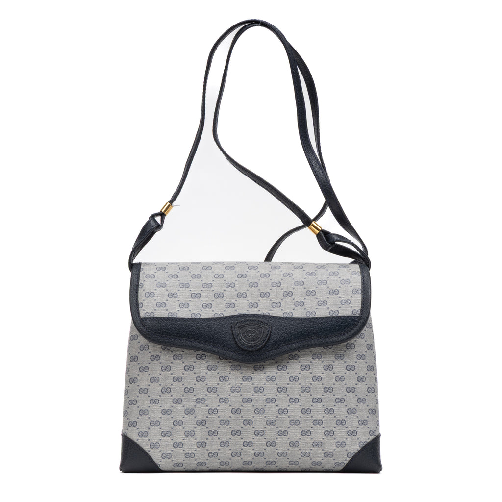 Shoulder Bag Vintage Shoulder Flap Navy Blue Micro Supreme Coated Canvas