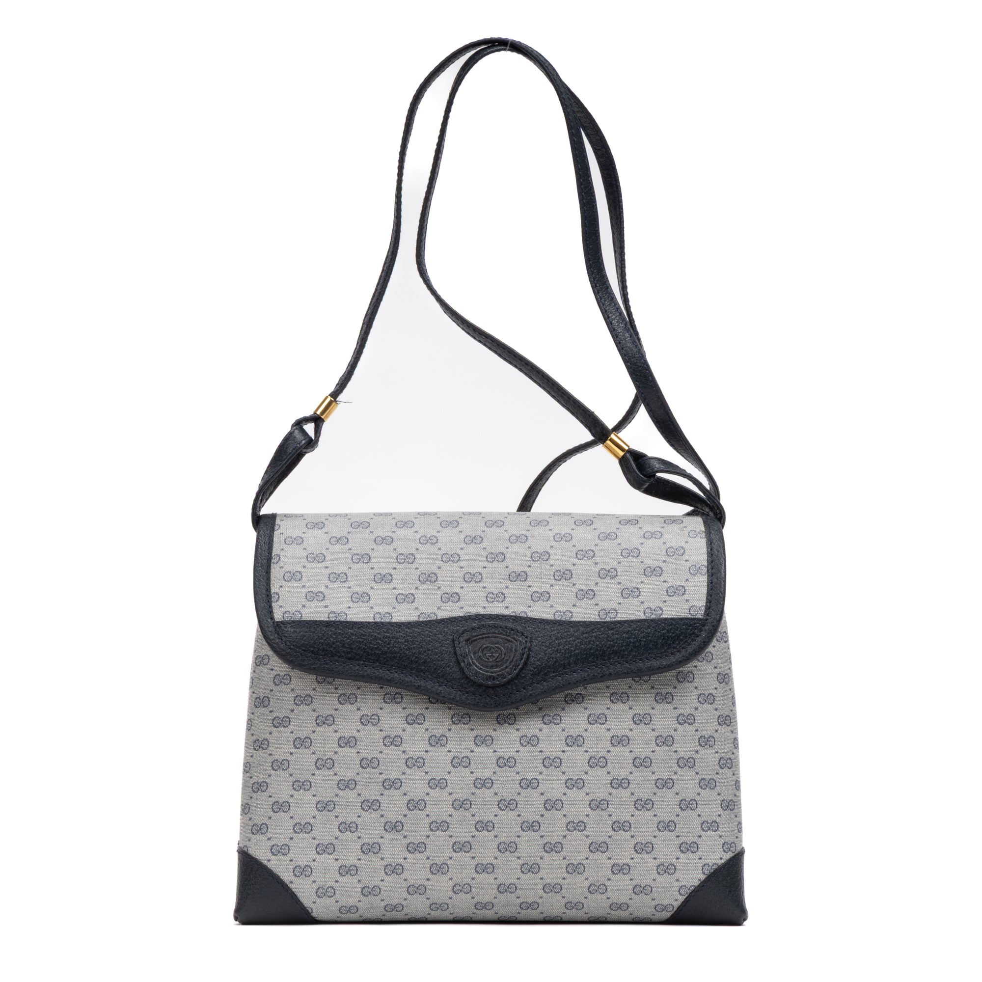 Shoulder Bag Vintage Shoulder Flap Navy Blue Micro Supreme Coated Canvas