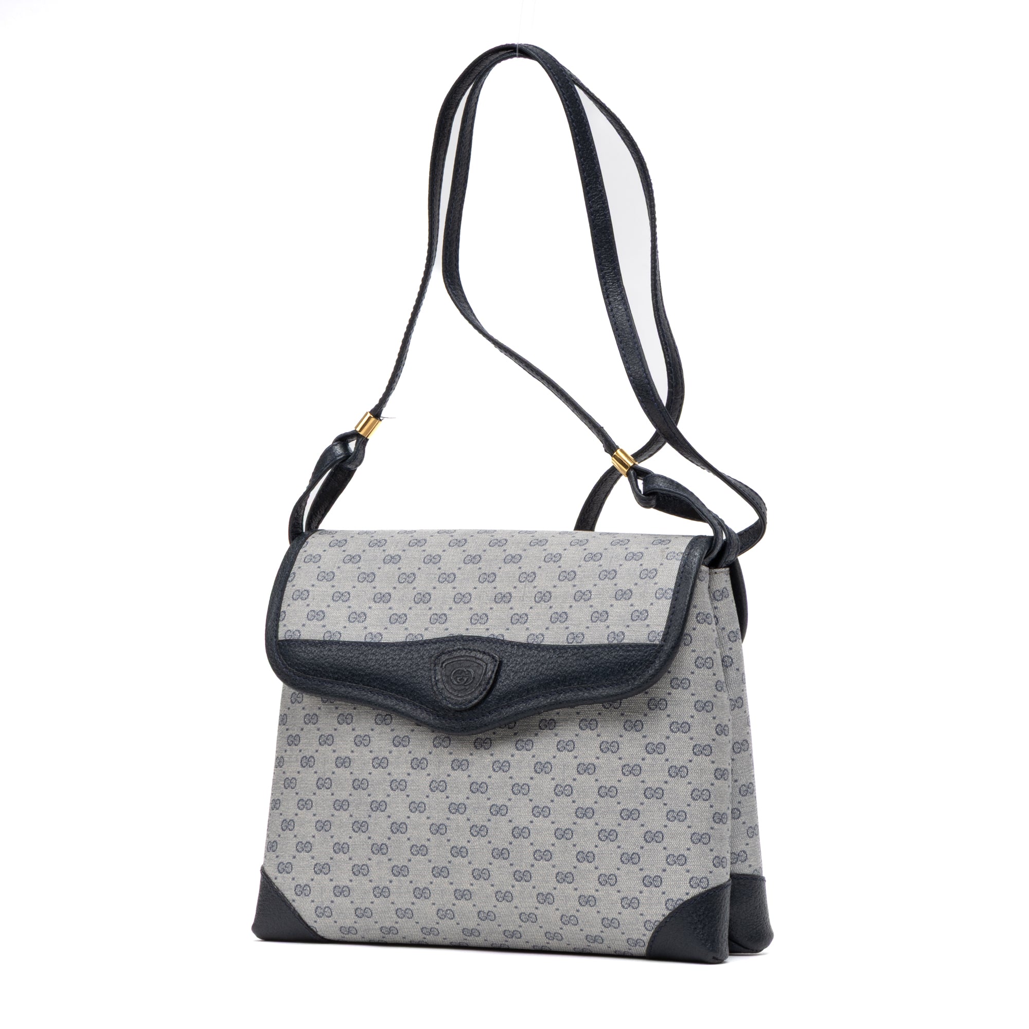 Shoulder Bag Vintage Shoulder Flap Navy Blue Micro Supreme Coated Canvas