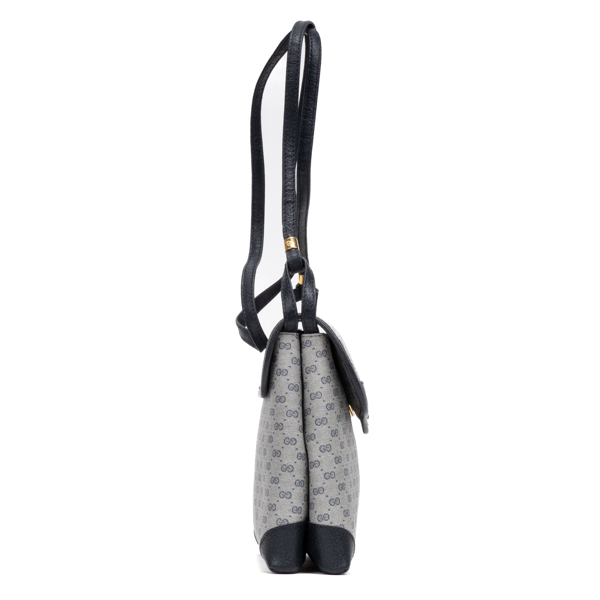 Shoulder Bag Vintage Shoulder Flap Navy Blue Micro Supreme Coated Canvas