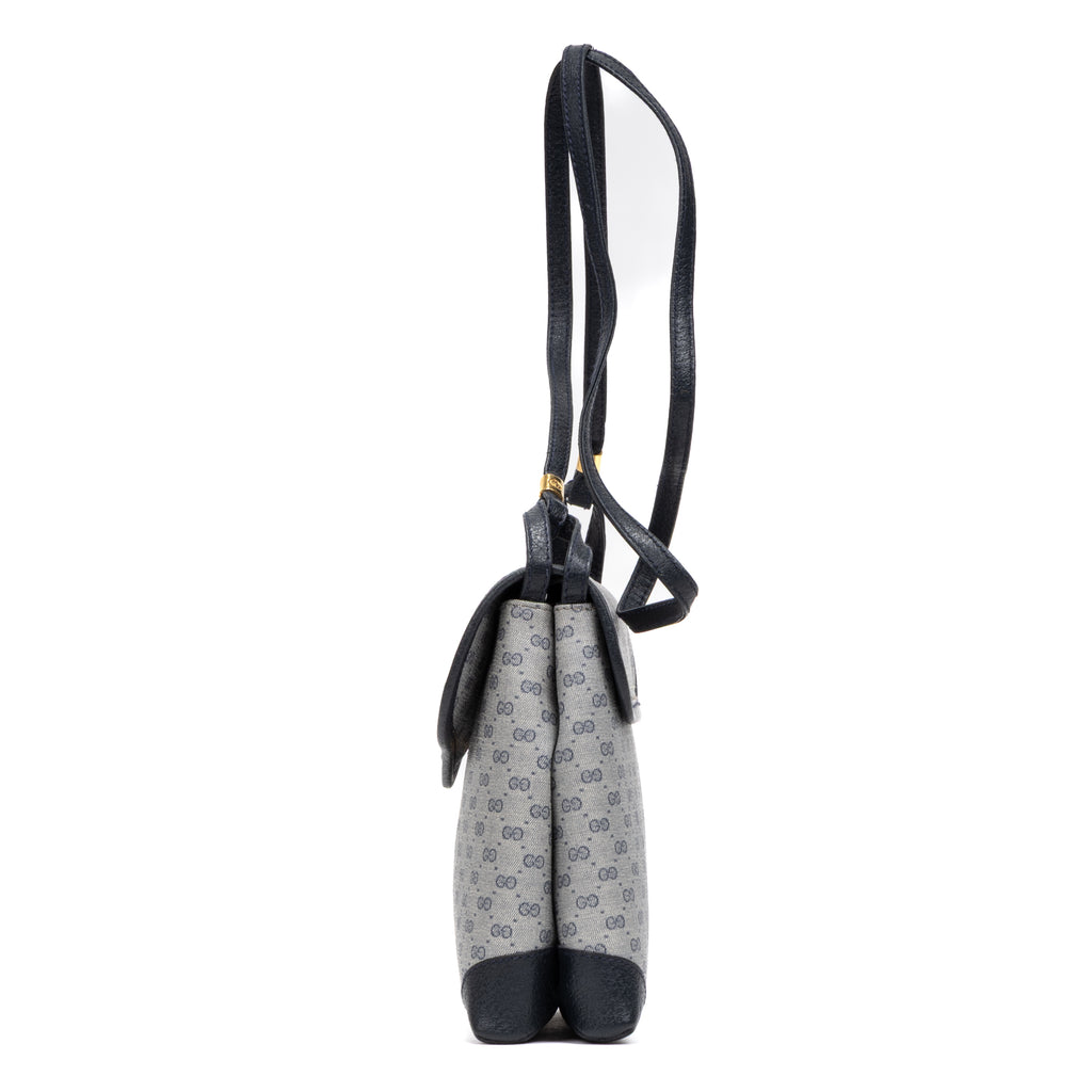 Shoulder Bag Vintage Shoulder Flap Navy Blue Micro Supreme Coated Canvas