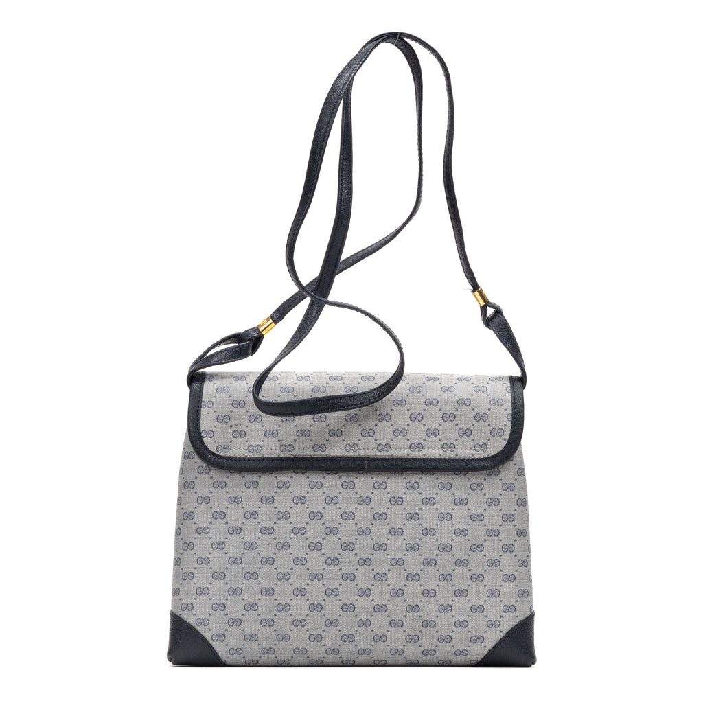 Shoulder Bag Vintage Shoulder Flap Navy Blue Micro Supreme Coated Canvas