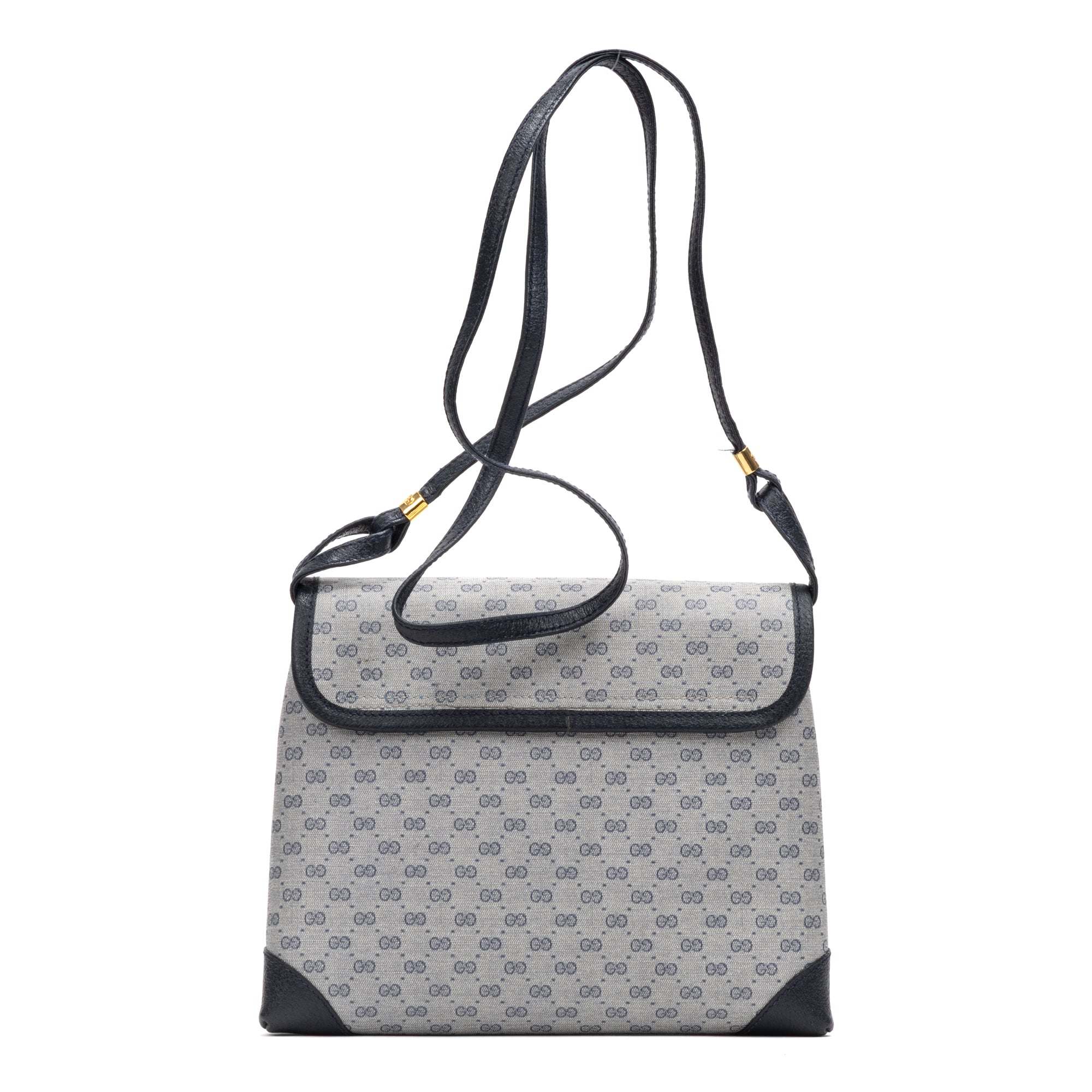 Shoulder Bag Vintage Shoulder Flap Navy Blue Micro Supreme Coated Canvas