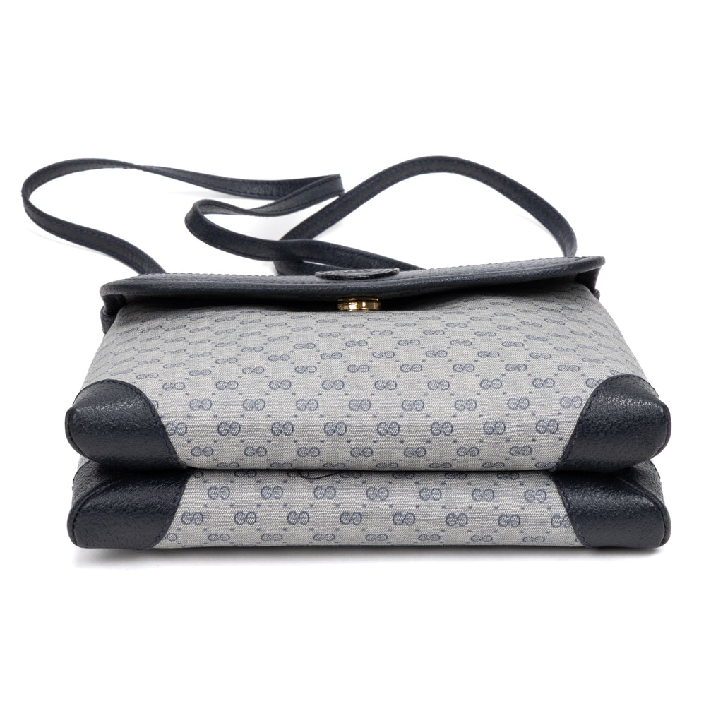Shoulder Bag Vintage Shoulder Flap Navy Blue Micro Supreme Coated Canvas