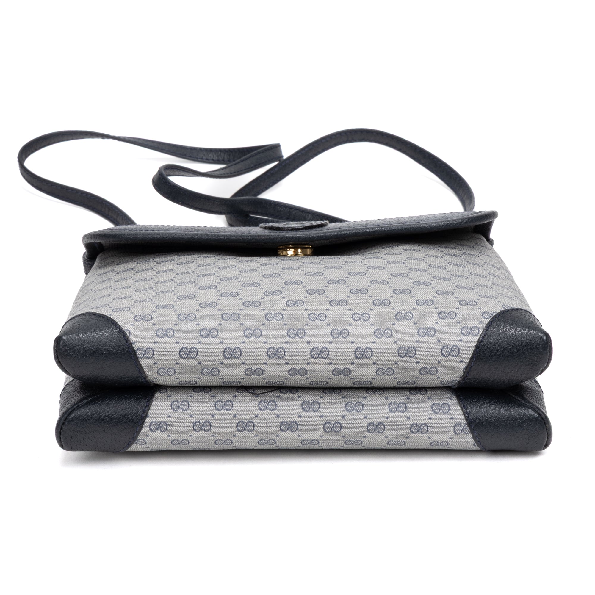 Shoulder Bag Vintage Shoulder Flap Navy Blue Micro Supreme Coated Canvas