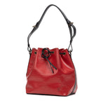 Shoulder Bag Noe Bicolor Black Stitching PM Red Epi