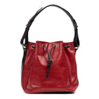 Shoulder Bag Noe Bicolor Black Stitching PM Red Epi