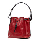 Shoulder Bag Noe Bicolor Black Stitching PM Red Epi
