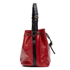 Shoulder Bag Noe Bicolor Black Stitching PM Red Epi