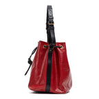 Shoulder Bag Noe Bicolor Black Stitching PM Red Epi