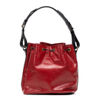 Shoulder Bag Noe Bicolor Black Stitching PM Red Epi