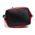 Shoulder Bag Noe Bicolor Black Stitching PM Red Epi