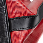 Shoulder Bag Noe Bicolor Black Stitching PM Red Epi