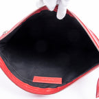 Pouch Clip L Clutch Red Lambskin Leather