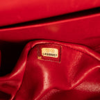 Shoulder Bag Ltd. Ed. Lizard Skin Jumbo Classic Double Flap Red Quilted Lizard Embossed Leather