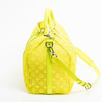 Travel Bag Ltd. Ed. Virgil Abloh Mesh Triangle Summer 2019 Keepall Bandouliere 50 Neon Yellow Monogram See Through