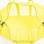 Travel Bag Ltd. Ed. Virgil Abloh Mesh Triangle Summer 2019 Keepall Bandouliere 50 Neon Yellow Monogram See Through