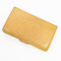 Wallet CC Long Bifold Wallet Mustard Yellow Caviar Leather